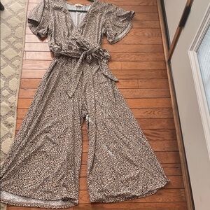 Entro Animal Print Wrap Jumpsuit